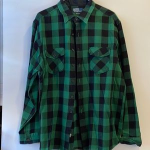 Men’s polo by Ralph Lauren Green & black flannel